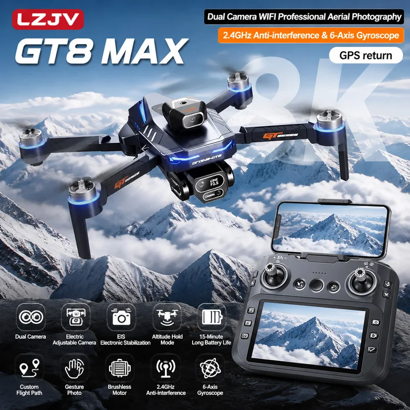 GT8 Max Foldable Drone 8K HD P - Drone Camera Lens recension och pris